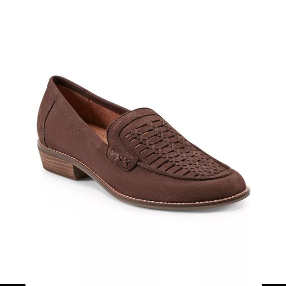 NIB $119 EARTH ELONA GENUINE WOVEN LEATHER LOAFERS - DARK BROWN - 7M - Picture 1 of 6